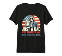 Fête des pères Just a Dad Who Always Came Back with The Milk T-Shirt Haut de Gamme