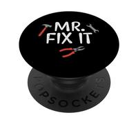 Fête des pères Mr Fix it Fun DIY Handy Man Dad Daddy Match Men PopSockets PopGrip Adhésif