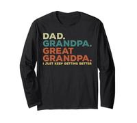 Fête des Pères Papa Grandpa Grandpa Grandpa Granddad Papa Pop-Pop Manche Longue