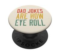 Fête des Pères Papa Jokes are How Eye Roll Retro Papa Daddy Pun PopSockets PopGrip Adhésif