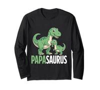 Fête des pères Papasaurus Drôle de Dino Enfants Papa Manche Longue
