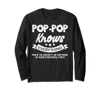Fête des Pères Pop-Pop Knows Everything Grandpa Granddad Papa Manche Longue