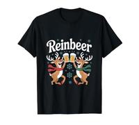 Fête des Rennes de Reinbeer T-Shirt Graphique avec Valeur, Homme, Noir, L