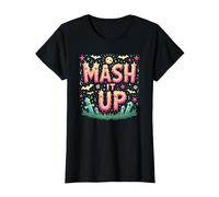 Fête d'halloween Amusante et effrayante avec Monster Mash It Up T-Shirt, Femme, Noir, XS