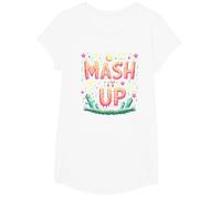Fête d'halloween Amusante et effrayante avec Monster Mash It Up T-Shirt, Fille, Blanc, XS
