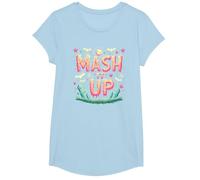 Fête d'halloween Amusante et effrayante avec Monster Mash It Up T-Shirt, Fille, Bleu Céleste, XS