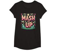 Fête d'halloween Amusante et effrayante avec Monster Mash It Up T-Shirt, Fille, Noir, XS