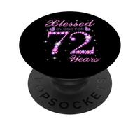 Fête du 72e Anniversaire bénie par Dieu pour Les 72 Ans PopSockets PopGrip Adhésif