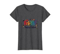 Fête du Divertissement Scolaire Happy Fri-Yay Teacher Edition T-Shirt, Femme, Chiné Foncé, S