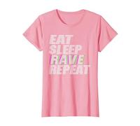 Fête du Festival Eat Sleep Rave Repeat Techno House Music EDM T-Shirt, Femme, Rose, L