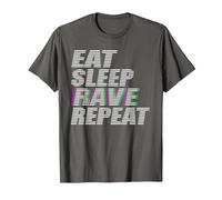 Fête du Festival Eat Sleep Rave Repeat Techno House Music EDM T-Shirt, Homme, Asphalte, 4XL
