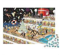 Fête en Plein air sur Le Pont d'un paquebot : Un véritable Chaos Puzzle en Bois Imperméable DIY Puzzles De 1000 Pièces pour Adultes Défi Et Casse-tête Jeux De Stimulants