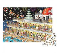 Fête en Plein air sur Le Pont d'un paquebot : Un véritable Chaos Puzzle en Bois Imperméable DIY Puzzles De 1000 Pièces pour Adultes Cadeaux Défi Et Casse-tête Jeux Éducatifs