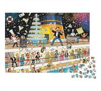Fête en Plein air sur Le Pont d'un paquebot : Un véritable Chaos Puzzle en Bois Imperméable DIY Puzzles De 1000 Pièces pour Adultes Défi Et Casse-tête Jeux De Stimulants