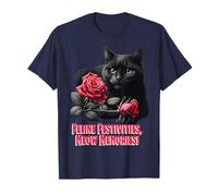Fête féline Chat Noir Rose Nostalgie beauté Cosy T-Shirt