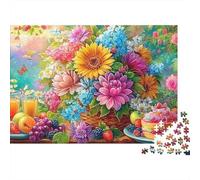Fête Florale Lumineuse avec jus et gâteau Puzzle De 1000 Pièces thématique fruitière Carton Recy xcellent Cadeau pour Toutes Les Âges 52x38cm/1000pcs