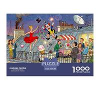 Fête Folle sur Le Toit de Paris Puzzle en Bois Imperméable DIY Puzzles De 1000 Pièces pour Adultes Cadeaux Coloré De Décoration pour La Maison