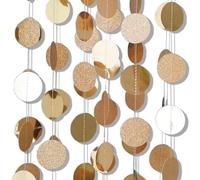 Fête Garland, 6 sets Paper Garland Glitter Gold Round Round Party Party for Birthday Wedding Christmas Decorations, Gold Decorations