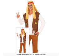 Fête Guirca Costume Hippie Homme Rétro 60s 70s Déguisement Fancy Multi