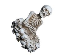 Fête Halloween Cendrier en Résine de Crâne Décoratif | Style Rétro Vintage, Beige, Usage Maison ou Café, Résine Résistante aux Rayures