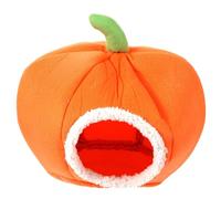 Fête Halloween Maisonnette pour Animaux de Compagnie , Lit Chaud Citrouille | Tissu Confortable, Cachette Stylisée, pour Cochon D’inde et Rat, Couleur Vive