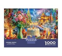 Fête hivernale Puzzles 1000 Pièces pour Adultes Gâteau Jeu Éducatif Décoration De La Maison pour Adultes Et Enfants Age 14 Years Up 70x50cm/1000pcs