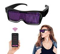 Fête Lunettes à LED pour Homme Femme Victop Cyberpunk Lunettes Lumineuses LED Bluetooth Rave Lunettes Glow LED Lunettes USB Rechargeables avec Texte Graffiti Animation Rythme pour Discothèque Festival