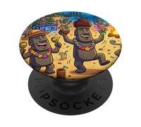 Fête Moai de l'île de Pâques PopSockets PopGrip Adhésif