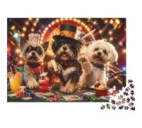 Fête Poker Chien Puzzle, 1000 Pièces pour Adultes Haute Qualité