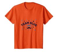 Fête prénatale de la Moustache Bleue de l'équipe T-Shirt, Enfant, Orange, 8 Ans