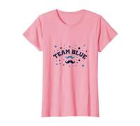 Fête prénatale de la Moustache Bleue de l'équipe T-Shirt, Femme, Rose, S