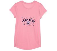 Fête prénatale de la Moustache Bleue de l'équipe T-Shirt, Fille, Rose, S