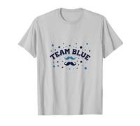 Fête prénatale de la Moustache Bleue de l'équipe T-Shirt, Homme, Argent, L