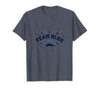 Fête prénatale de la Moustache Bleue de l'équipe T-Shirt, Homme, Bleu Chiné, 3XL