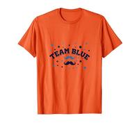 Fête prénatale de la Moustache Bleue de l'équipe T-Shirt, Homme, Orange, 3XL