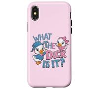 Fête prénatale de What The Duck is It Gender Reveal Coque pour iPhone X/XS