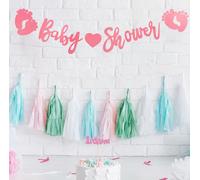 Fête prénatale, décorations de fête prénatale garçon, bannière de fête prénatale RKMYTR Boy, fanions à paillettes pour fête prénatale garçon, décoration de révélation du sexe, accessoires photo