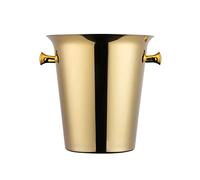 Fête Refroidisseur de bac à glace en acier inoxydable for le vin et la bière Bac boissons isolé Grand fête rond 5 L, seau for les fêtes, doré Bac à boissons