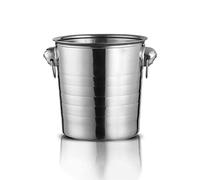 Fête Seau à Glace Champagne avec Anneau Monté Poignée en Acier Inoxydable for Cocktail Bar Bière Vin Rouge Liqueur, 5L Bac à boissons