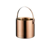 Fête Seau à glace double couche en acier inoxydable avec poignée for bars cocktails, congélateurs et caves vin Bac à boissons(Rose gold,Moyen)