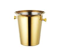 Fête Seau à glace en acier inoxydable 5 L for champagne, idéal for les fêtes de Noël ou bars extérieur Bac à boissons(Gold)
