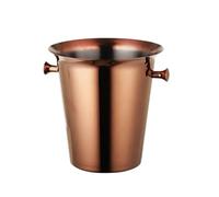 Fête Seau à glace en acier inoxydable 5 L for champagne, idéal for les fêtes de Noël ou bars extérieur Bac à boissons(Bruin)