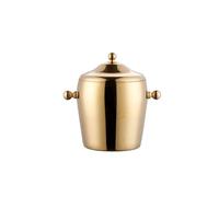 Fête Seau à glace en acier inoxydable de 1,2 L avec poignée, seau champagne double couche for bar et fête Bac à boissons(Gold)