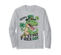 Fête St Patrick's Pat T-Rex Day Kids Trèfle Irlandais Manche Longue