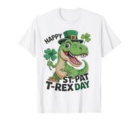 Fête St Patrick's Pat T-Rex Day Kids Trèfle Irlandais T-Shirt
