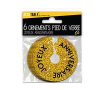 Fêter et recevoir - 6 PIEDS DE VERRE PAILLETTES OR ANNIVERSAIRE ADULTE