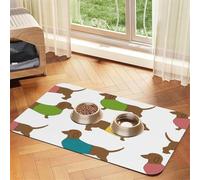 Fêtes de Chiens teckels,Tapis d'alimentation pour Animaux de Compagnie, Sets de Table en Cuir PU pour Chats et Chiens,30x45cm
