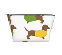 Fêtes de Chiens teckels, Trousse de Toilette Trousse de Maquillage Sac à cosmétiques Trousse de Toilette de Voyage Portable