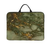 Fêtes de Luxe en marbre Vert et Or,Housse pour Ordinateur Portable 14 Pouces, Sacoche pour Ordinateur Portable, Mallette avec poignée