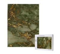 Fêtes de Luxe en marbre Vert et Or,Puzzle Familial en Bois de 500 pièces pour Adultes et Adolescents